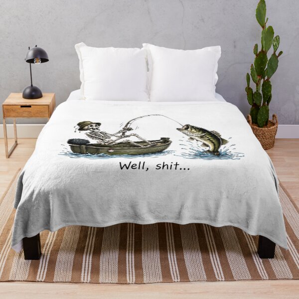 Item preview, Skeleton Bass Fishing Well Shit Funny Skeleton Fishing Design for Fishermen designed and sold by CatiaStudioArt.