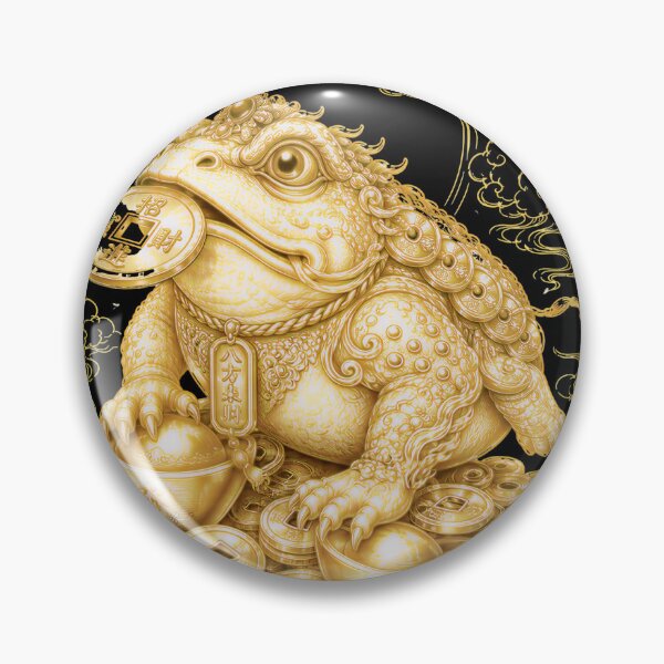 Item preview, Chinese Money Toad Gold Line Art designed and sold by Soluna Studio.
