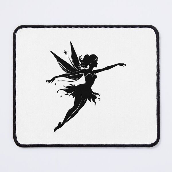 Item preview, Black Flying Fairy Silhouette Design designed and sold by pattern-archive.