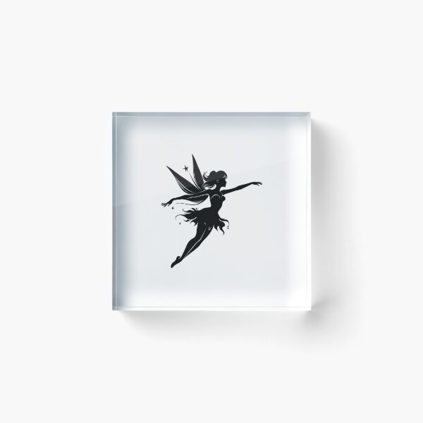 Item preview, Black Flying Fairy Silhouette Design designed and sold by pattern-archive.