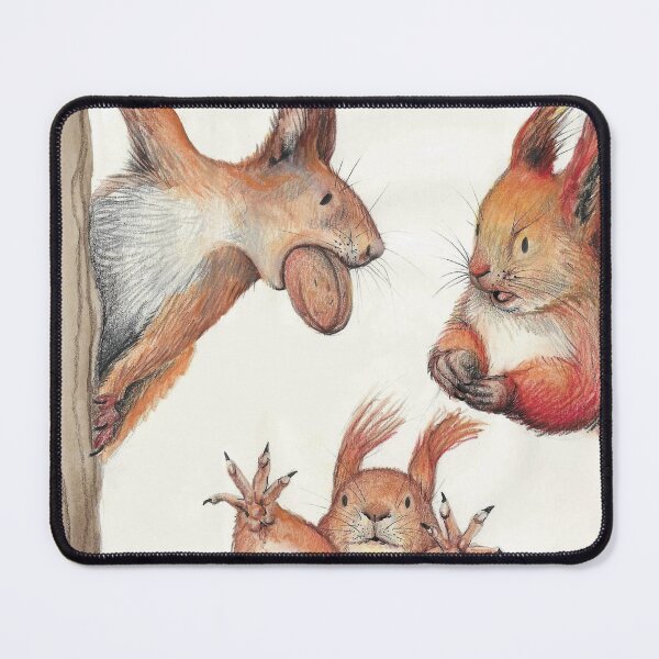 Item preview, Illustration of a red squirrel in various poses designed and sold by Kimberley Cummings Illustration.