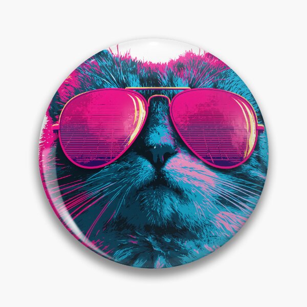 Artikelvorschau, Coole 80s Retrowave Katze - Vaporwave & Neon Art entworfen und verkauft von Artdavesalzburg.