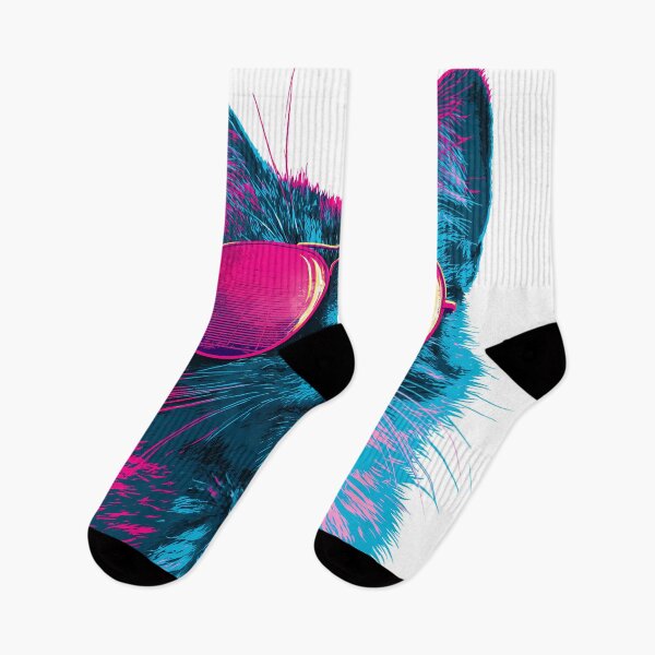 Item preview, Cool 80s Retrowave Cat - Vaporwave & Neon Art designed and sold by Artdavesalzburg.