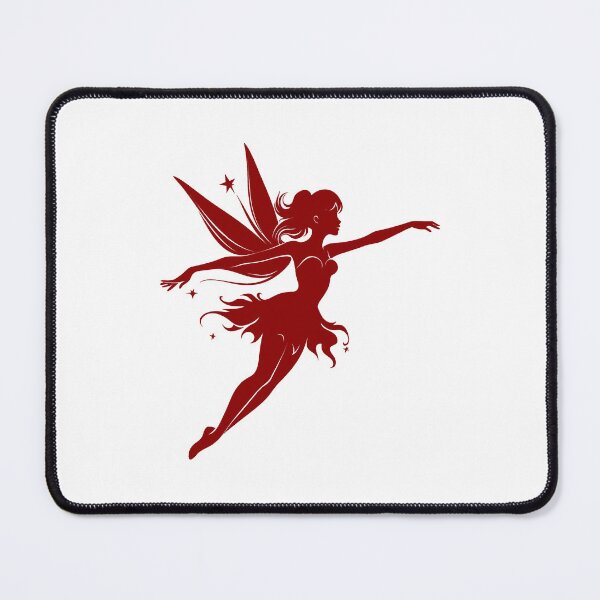 Item preview, Dark Red Flying Fairy Silhouette Design designed and sold by pattern-archive.
