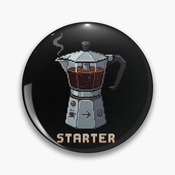 Item preview, Pixel Art Moka Pot Coffee Starter - Retro Gamer Caffeine Art designed and sold by JeanChiale.