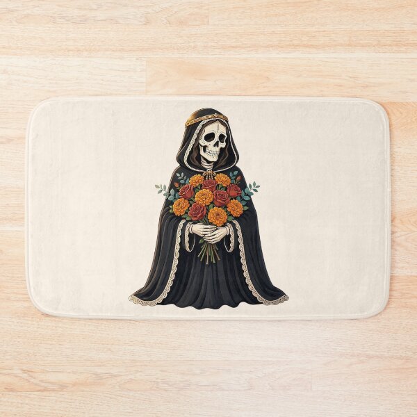 Item preview,  Santa Muerte with Marigold and Rose Flowers designed and sold by SweetLilith.