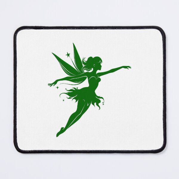 Item preview, Dark Green Flying Fairy Silhouette Design designed and sold by pattern-archive.