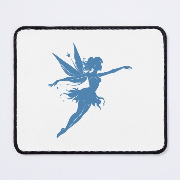 Item preview, Steel Blue Flying Fairy Silhouette Design designed and sold by pattern-archive.
