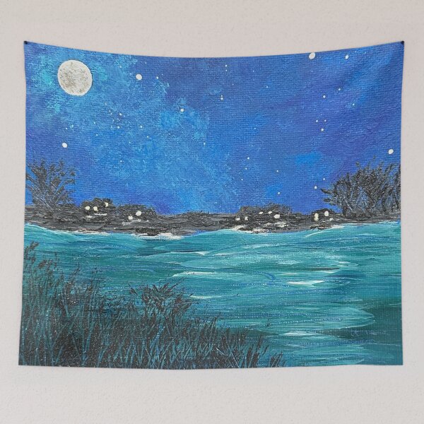 Artikelvorschau, Supermond-Acrylgemälde entworfen und verkauft von Deb Bossert Artworks.