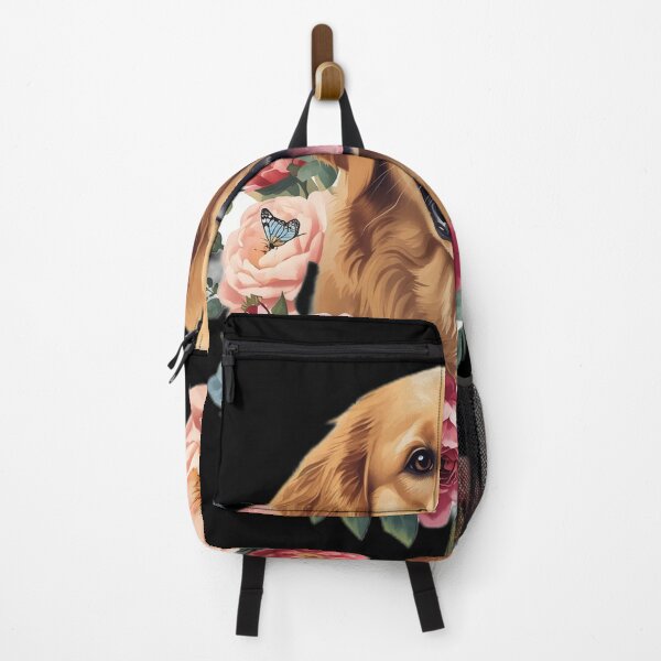 Item preview, Golden Retriever Floral Portrait – Happy Dog with Roses designed and sold by RobertArt08.