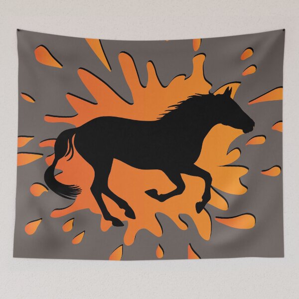 Item preview, The silhouette of an Abaga horse and a stain designed and sold by Cheval-de-coeur.