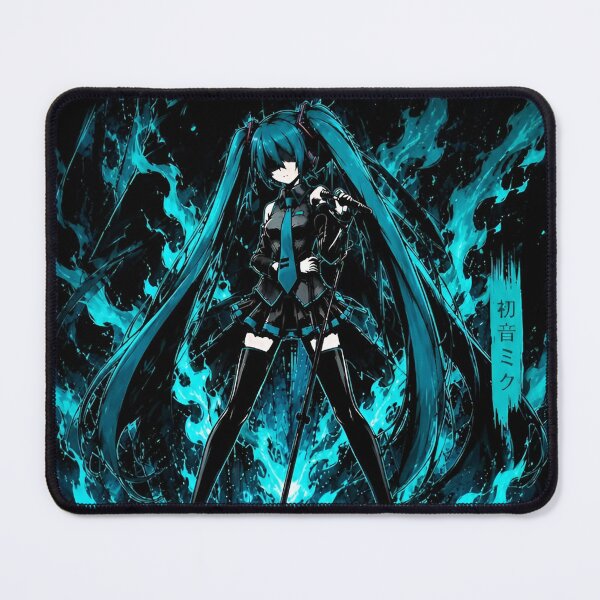 Item preview, Cyberpunk Aqua Flame Anime Girl – Neon Digital Warrior designed and sold by Dyan4.