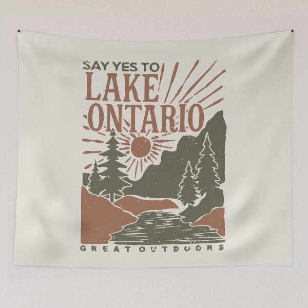 Item preview, Say Yes To Lake Ontario Great Outdoors Vintage Retro Nature Design designed and sold by artworkathome.
