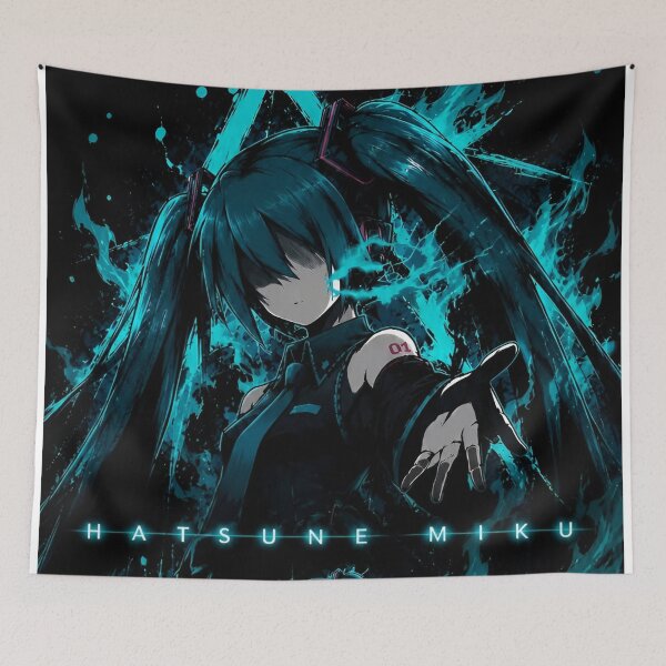 Item preview, Cyberpunk Aqua Flame Anime Girl – Neon Digital Warrior designed and sold by Dyan4.