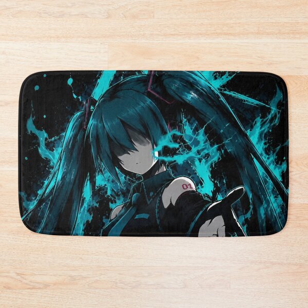 Item preview, Cyberpunk Aqua Flame Anime Girl – Neon Digital Warrior designed and sold by Dyan4.