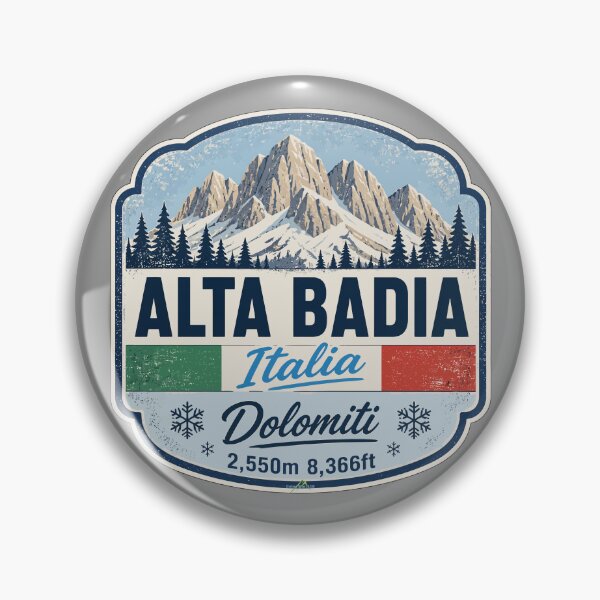 Item preview, Alta Badia Italy Italia Dolomites Ski Skiing Sticker TShirt 4 designed and sold by OuterShellUK.