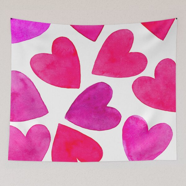 Item preview, Pink Hearts -Original Watercolor Design designed and sold by AlinaArt&Design.
