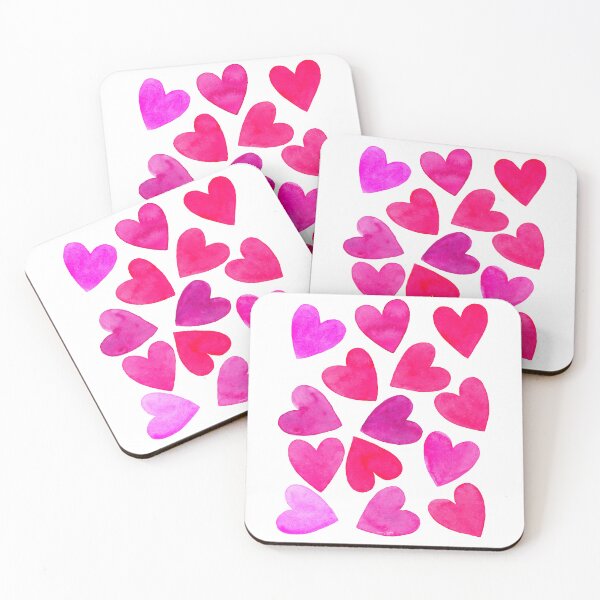 Item preview, Pink Hearts -Original Watercolor Design designed and sold by AlinaArt&Design.