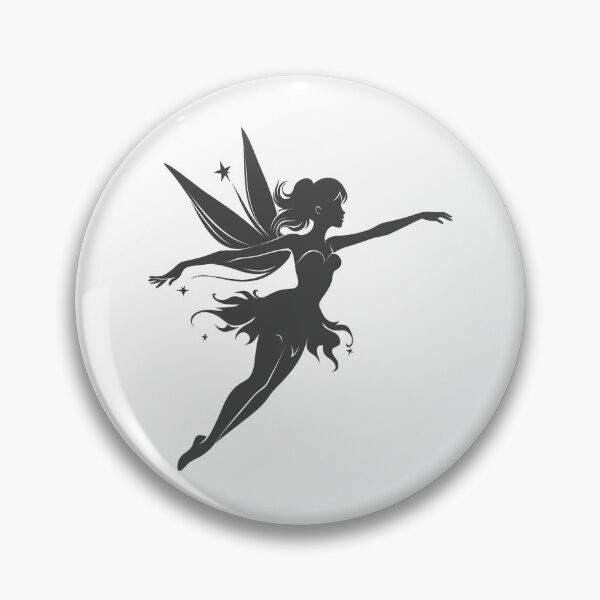 Item preview, Dark Gray Flying Fairy Silhouette Design designed and sold by pattern-archive.