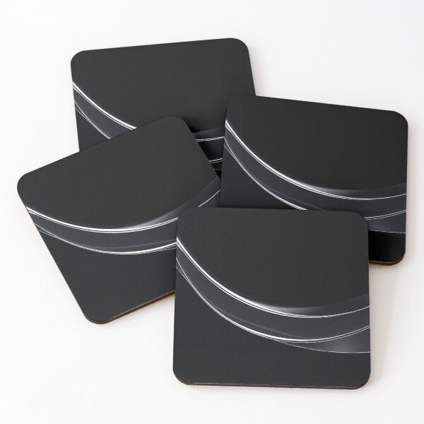 Item preview, Silver Flowing Lines on Black Abstract designed and sold by IntelliMindDesigns.