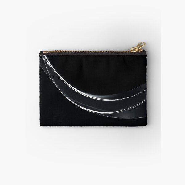Item preview, Silver Flowing Lines on Black Abstract designed and sold by IntelliMindDesigns.