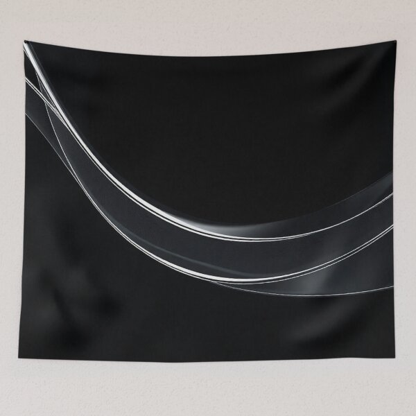 Item preview, Silver Flowing Lines on Black Abstract designed and sold by IntelliMindDesigns.