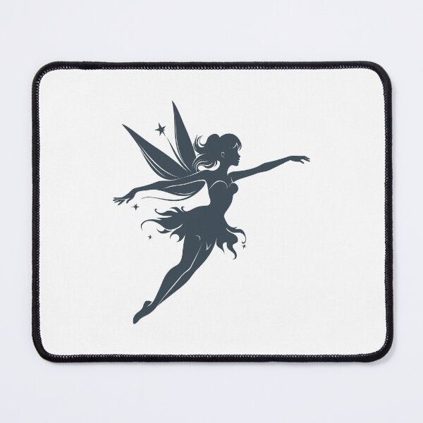 Item preview, Charcoal Flying Fairy Silhouette Design designed and sold by pattern-archive.