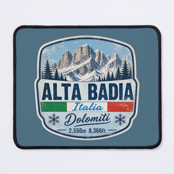 Item preview, Alta Badia Italy Italia Dolomites Ski Skiing Sticker TShirt 05 designed and sold by OuterShellUK.