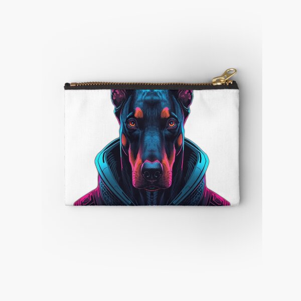 Item preview, Cyberpunk Doberman – Neon Futuristic Warrior Dog designed and sold by RobertArt08.
