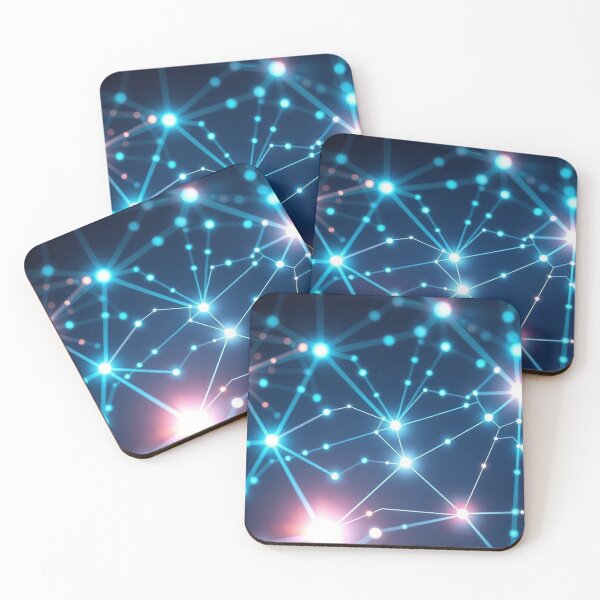 Item preview, Blue Pink Neon Network Connection Art designed and sold by IntelliMindDesigns.