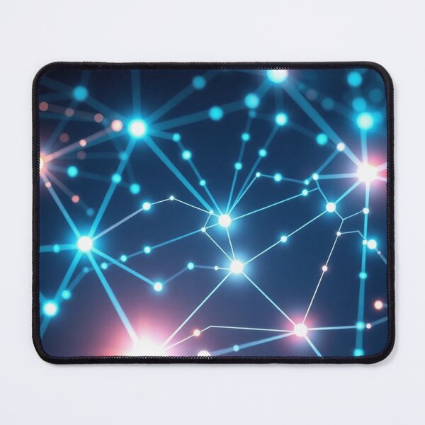 Item preview, Blue Pink Neon Network Connection Art designed and sold by IntelliMindDesigns.