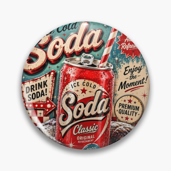 Item preview, Retro Soda Sticker Vintage Soda Can Ice Cold Drink Diner Aesthetic Classic Americana Gift designed and sold by AstraDrip Studio.
