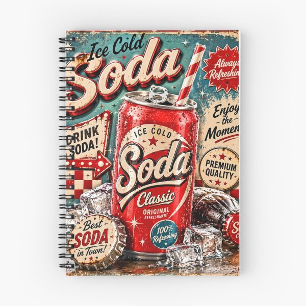 Item preview, Retro Soda Sticker Vintage Soda Can Ice Cold Drink Diner Aesthetic Classic Americana Gift designed and sold by AstraDrip Studio.