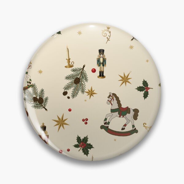 Item preview, Rocking Horse and Nutcracker Christmas Toss — Vintage Ivory designed and sold by NATHA PALETTE.