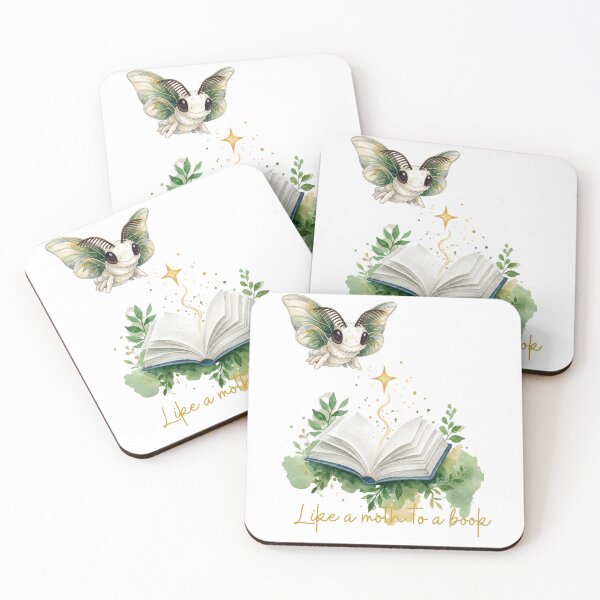 Item preview, Like a Moth to a Book Cute Watercolor Magic Bookworm designed and sold by Marukami99.