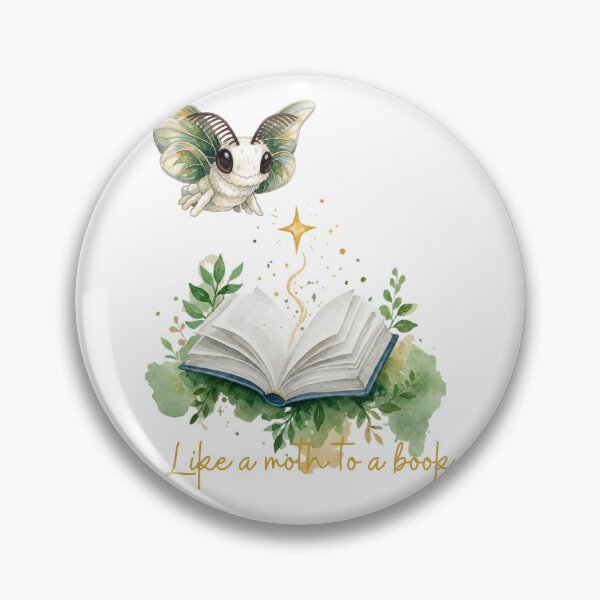 Item preview, Like a Moth to a Book Cute Watercolor Magic Bookworm designed and sold by Marukami99.