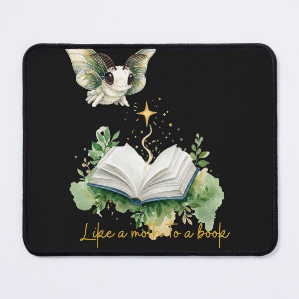 Item preview, Like a Moth to a Book Cute Watercolor Magic Bookworm designed and sold by Marukami99.