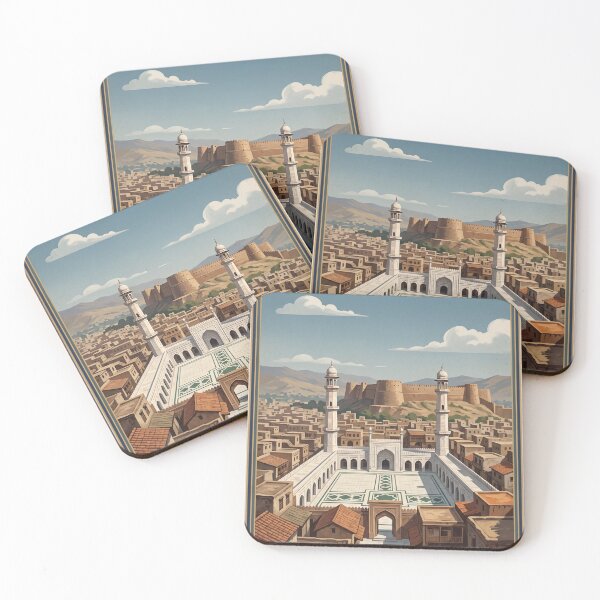 Item preview, Peshawar Pakistan Vintage Travel Art – Bala Hissar Fort & Old City designed and sold by Bomax121.