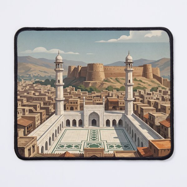 Item preview, Peshawar Pakistan Vintage Travel Art – Bala Hissar Fort & Old City designed and sold by Bomax121.