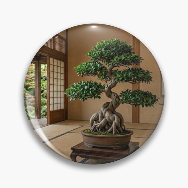 Item preview, Ginseng Ficus Bonsai Art Print - Traditional Tatami Room Decor designed and sold by Purrfecta.