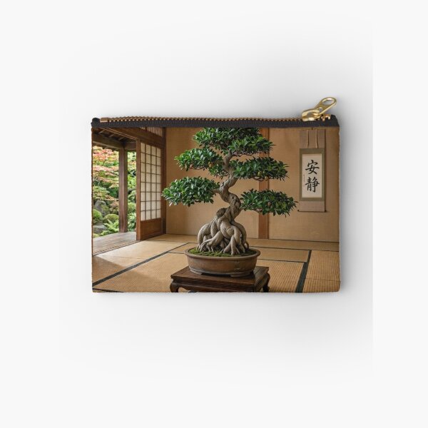 Item preview, Ginseng Ficus Bonsai Art Print - Traditional Tatami Room Decor designed and sold by Purrfecta.