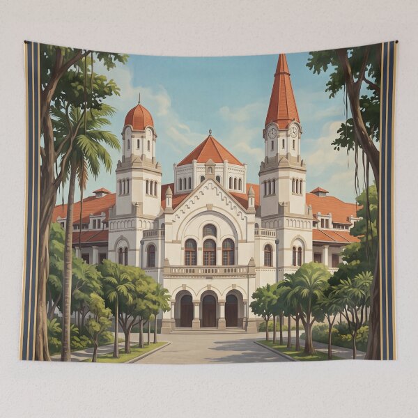 Item preview, Semarang Indonesia Vintage Travel Art – Blenduk Church & Kota Lama designed and sold by Bomax121.