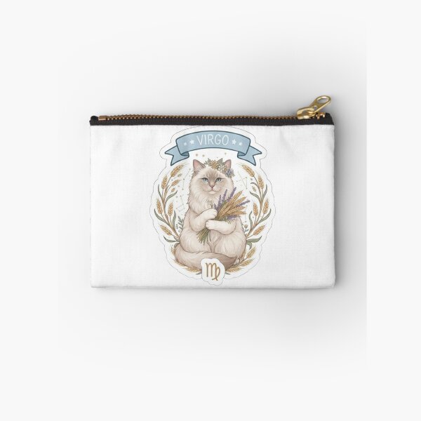 Item preview, Virgo Zodiac Cat with Wheat and Flowers - Cute Astrological Kitty Design designed and sold by PetalsPaws.