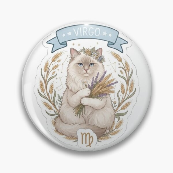 Item preview, Virgo Zodiac Cat with Wheat and Flowers - Cute Astrological Kitty Design designed and sold by PetalsPaws.