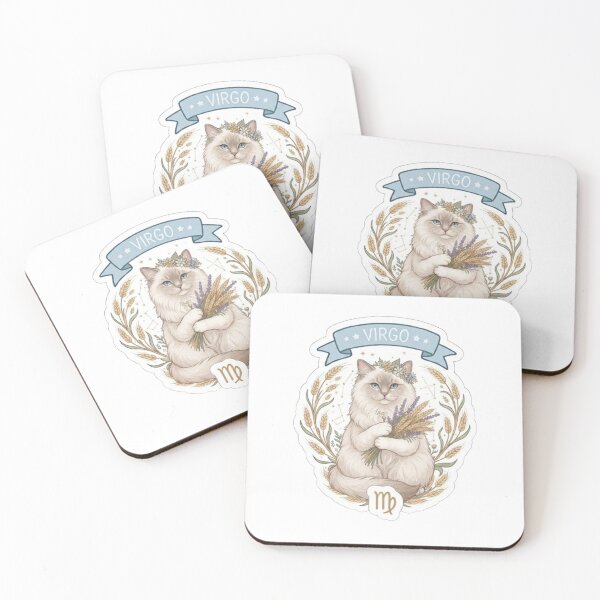 Item preview, Virgo Zodiac Cat with Wheat and Flowers - Cute Astrological Kitty Design designed and sold by PetalsPaws.