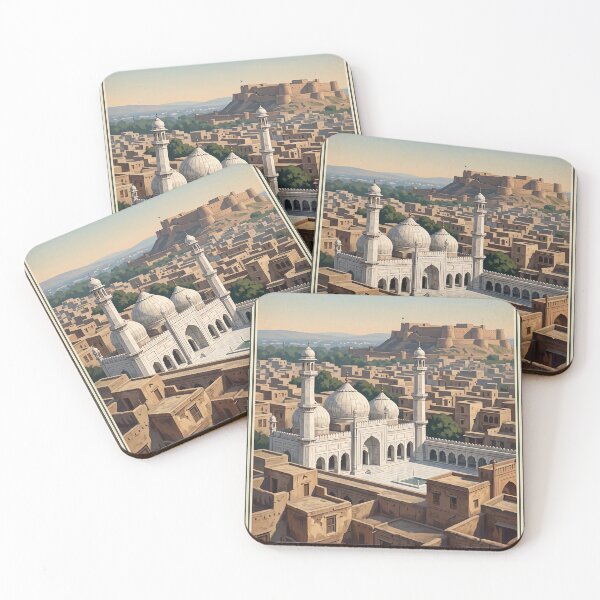 Item preview, Peshawar Pakistan Vintage Travel Art – Bala Hissar Fort & Old City designed and sold by Bomax121.