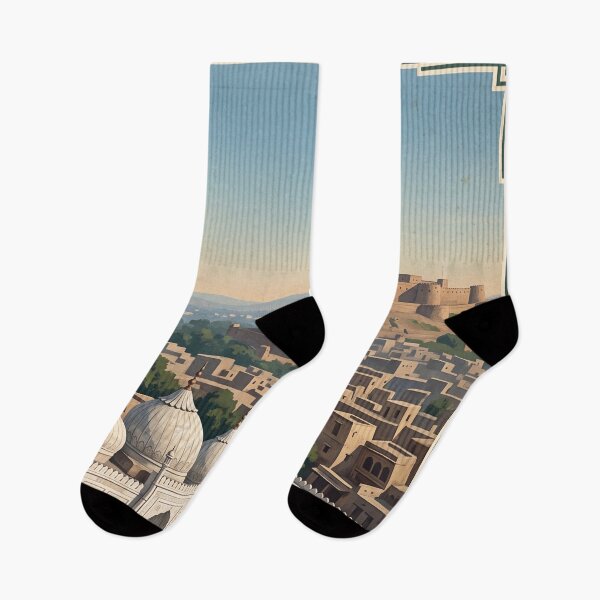 Item preview, Peshawar Pakistan Vintage Travel Art – Bala Hissar Fort & Old City designed and sold by Bomax121.