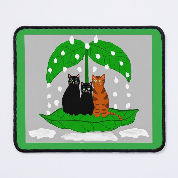 Item preview, Cats Sheltered by Raindrop Leaves designed and sold by Elaine M Hayward .