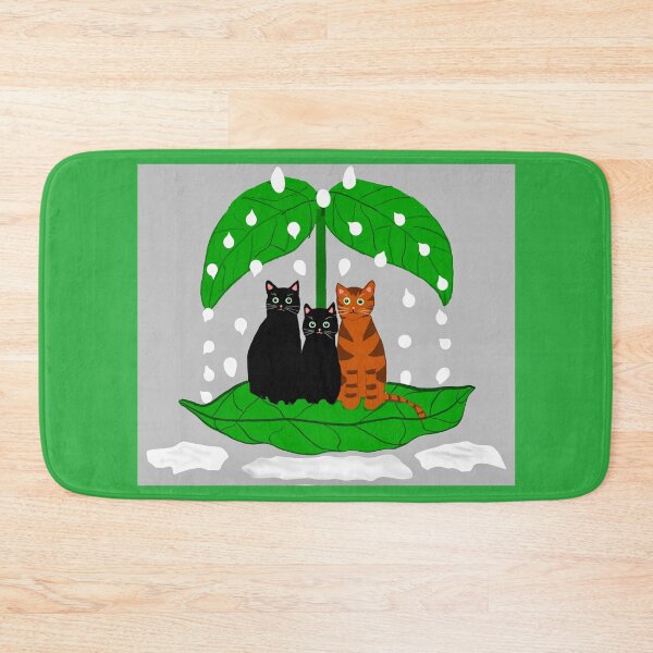 Item preview, Cats Sheltered by Raindrop Leaves designed and sold by Elaine M Hayward .
