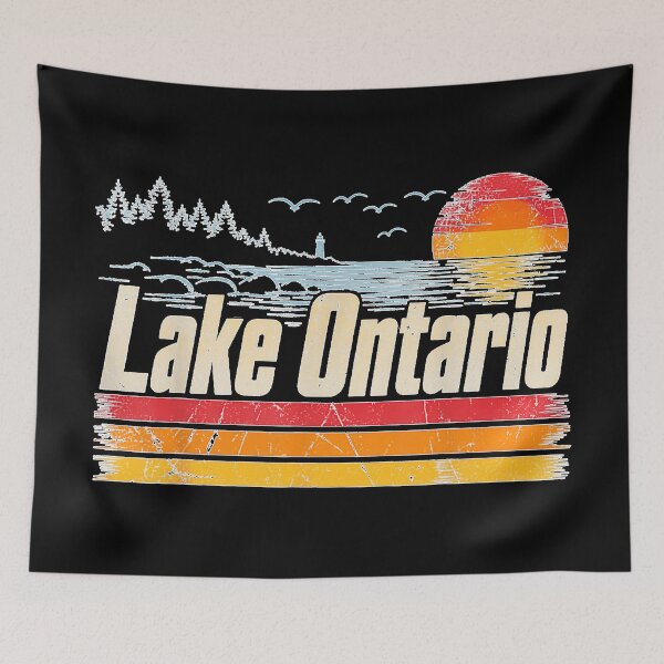 Item preview, Retro Sunset Great Lakes Lake Ontario designed and sold by SuziLope.